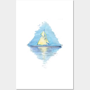 sailing on a silver sea Posters and Art